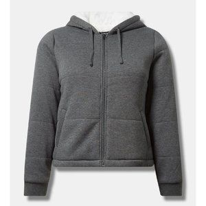 Gray Fleece Fur Lined Bomber Jacket Torrid 3